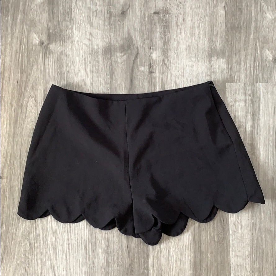 Black Solid Shorts